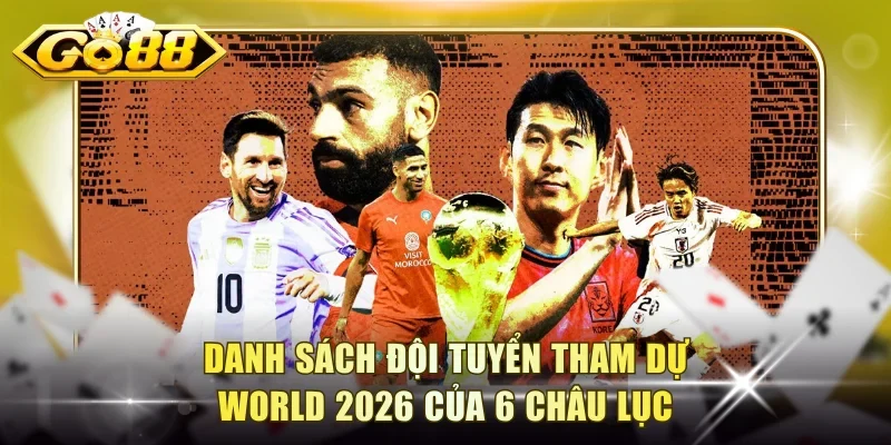 Danh sách đội tuyển tham dự World 2026 của 6 châu lục